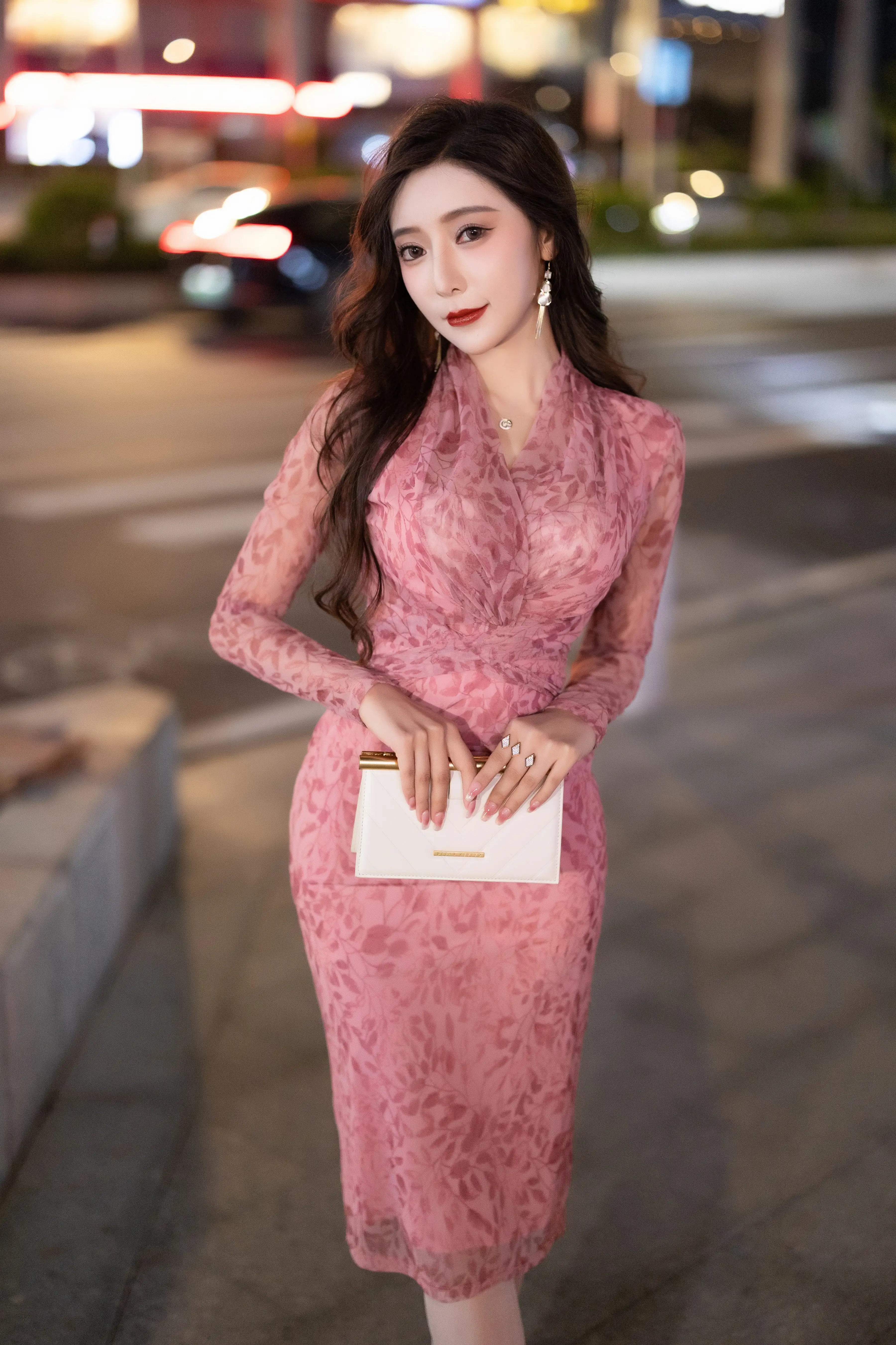 王馨瑶_NO.036_内购无水印_VOL.899_粉色包臀碎花裙_ - M940.COM 内部私购-第5张